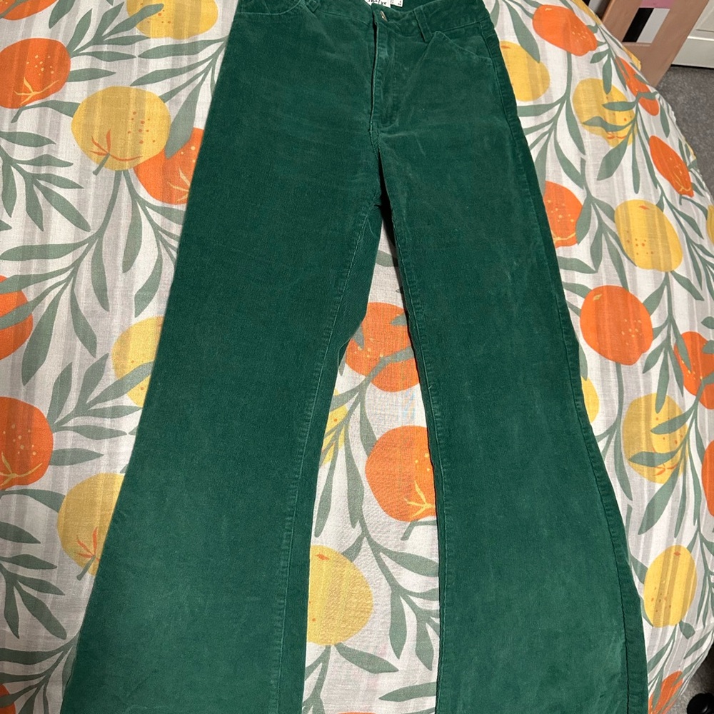 Princess Polly Green Flare Corduroy Jeans